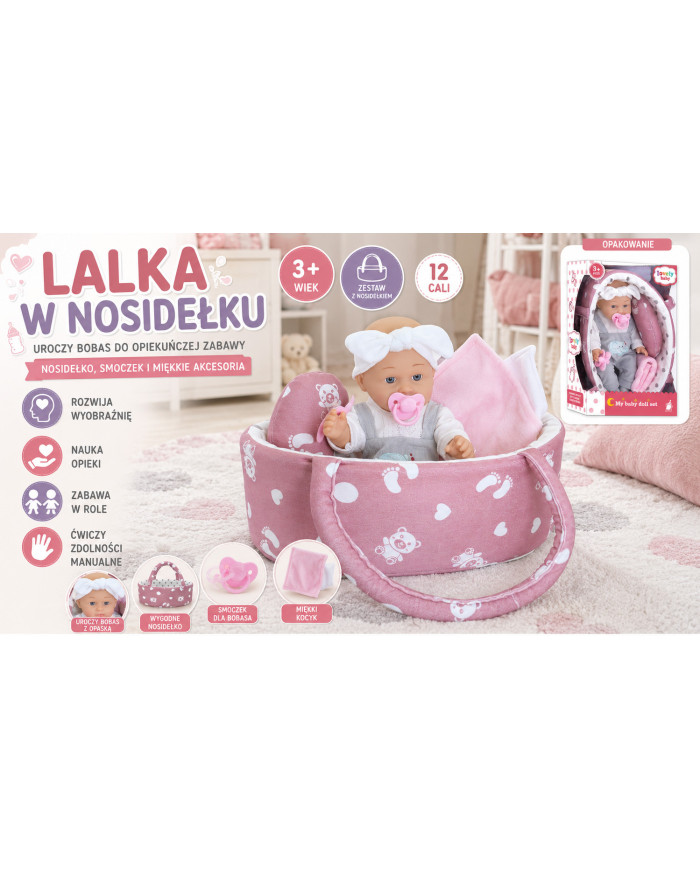 LALKA BOBAS W NOSIDEŁKU PUD.