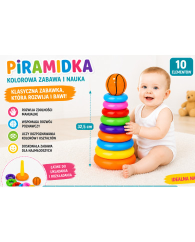 PIRAMIDKA KÓŁKA Z PIŁKĄ SIATKA